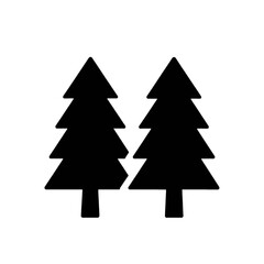 Obraz premium Two Pine Trees Line Icon Nobody