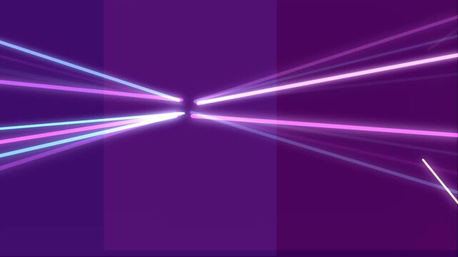 Neon light rays intersecting in dark space, futuristic glow, cyberpunk energy, abstract motion