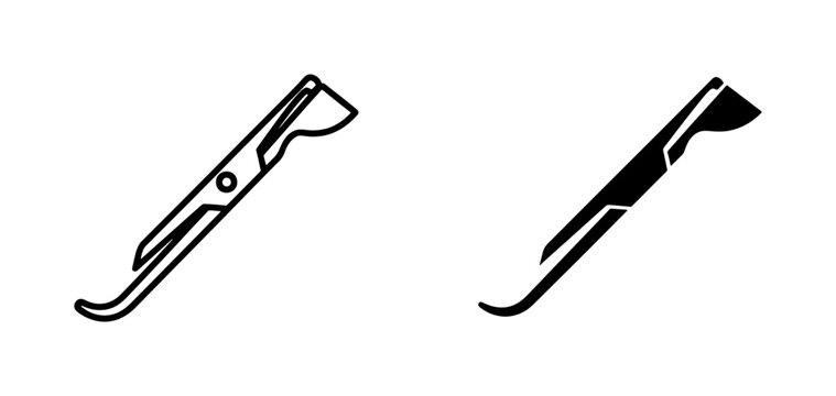 Floss Picks, Dental Hygiene Tools, Oral Care Icons, Vector Set, Black and White Line Art, Modern Design