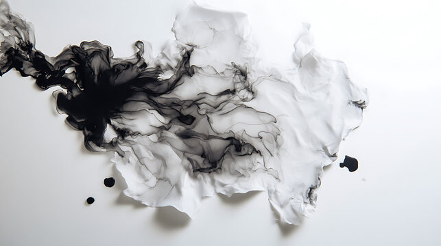 Black ink spreading on white paper emphasizing teamwork and professional collaboration