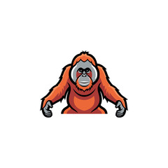 Cartoon orangutan with open mouth. © Sarang