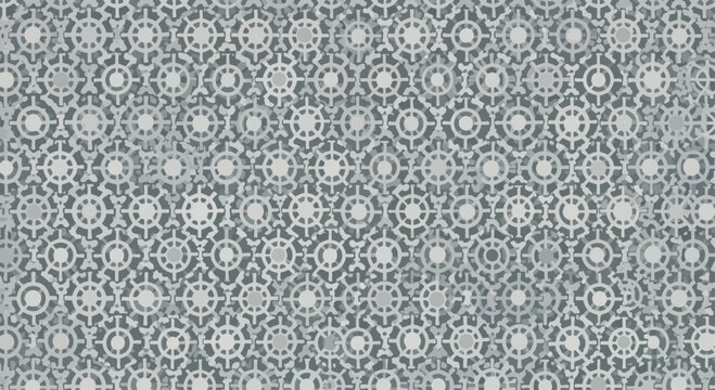 Intricate grayscale gear pattern with a layered, almost mechanical feel