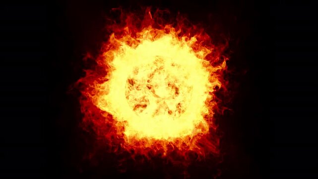 VFX Fireball Sphere 5 Seconds Loop 30fps Style1