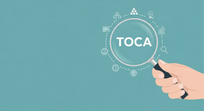 Exploring TOCA A Conceptual Illustration of Technology and Automation Under Close Analysis with a Magnifying Glass Revealing Intricate Details