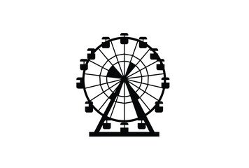 A striking black ferris wheel design stands out as a bold silhouette © Sumon