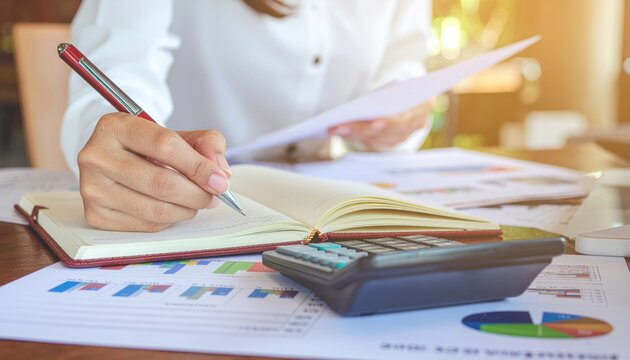 Woman Analyzing Graphs.