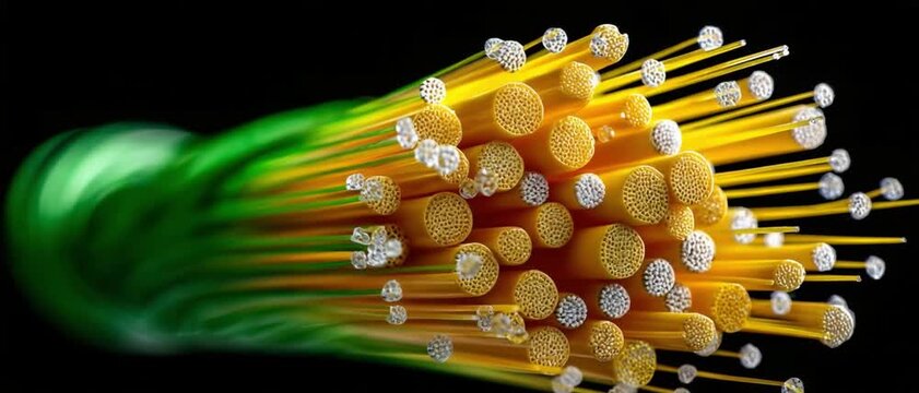 Spaghetti's Delight: A macro shot captures the enticing allure of spaghetti, artfully arranged to emphasize its texture and inviting essence.
