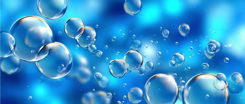 Bubbles in the Blue: Capturing the beauty and purity of bubbles suspended in a fluid azure, this image reflects the delicate essence of clean water and aquatic serenity.