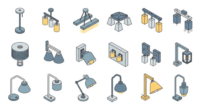 Collection of Modern Street Lamps and Lighting Fixtures.