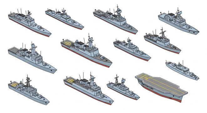 Collection of Modern Warships and Naval Vessels.