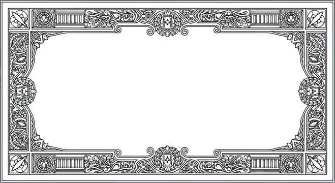 Ornate Vintage Frame with Floral Scrollwork and Decorative Elements