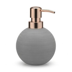 Fototapeta premium Elegant rose gold pump soap dispenser with textured gray body