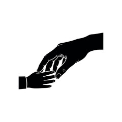 Fototapeta premium Parental care and protection adult hand holding childs hand.