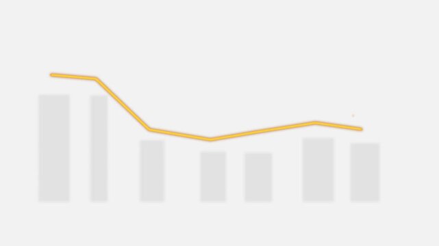 Minimalist line graph animation rising upward trend success growth