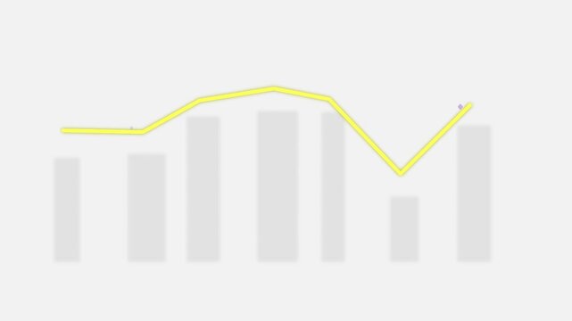 Minimalist motion animation bouncing yellow line over white bars minimalism bounce