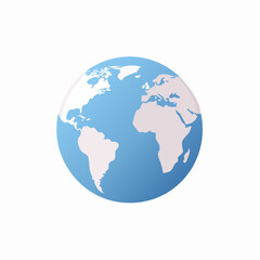 Fototapeta premium Blue and white planet Earth globe vector illustration