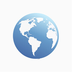Fototapeta premium Blue and white Earth globe vector illustration on white background