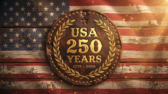USA 250 Years Anniversary Commemorative Design for Celebration and Decoration