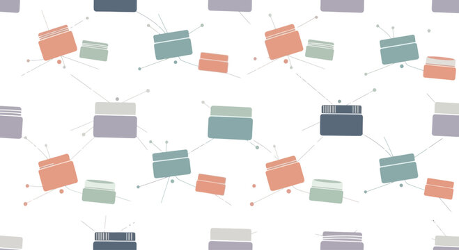 Abstract Pattern of Connected Boxes and Lines