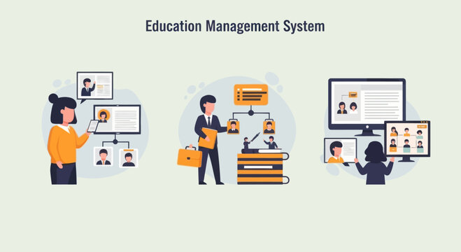Education Management System Interface for School Administration and Students
