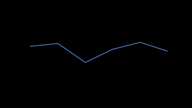 Minimalist zigzag motion animation black background