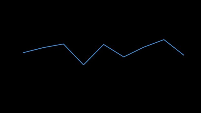 Minimalist zigzag motion line animation black background
