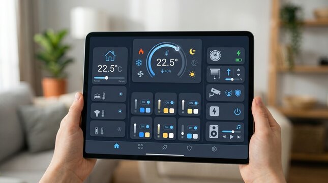 Smart home control dashboard app interface design