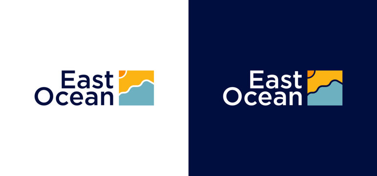 Featuring an east ocean theme with sun, waves, and land design elements. Ideal for travel agencies, coastal businesses, and environmental organizations.