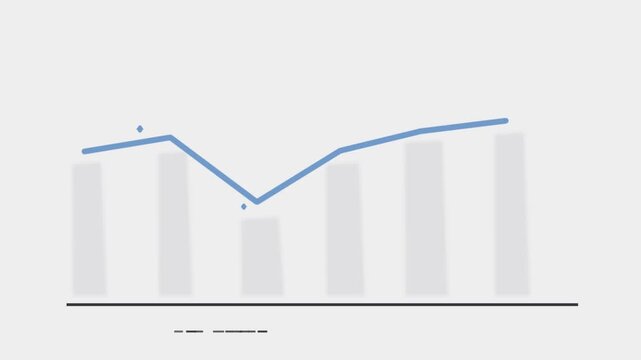 Blue line graph animation, data visualization, appeal