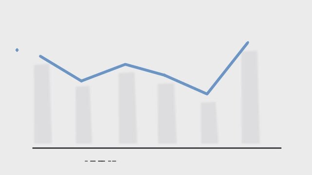 Blue line graph rising on white background, with grid lines, chart data