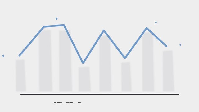 Blue line graph with peaks and valleys on white background, data visualization, financial trend, stock market chart, upward and downward movements