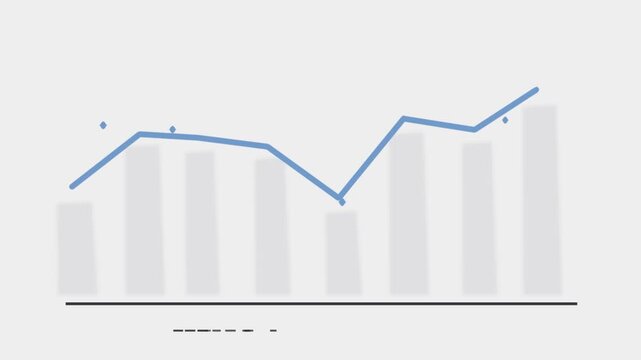 Blue line graph with peaks and valleys, minimalist data visualization trend chart