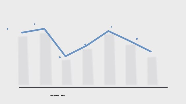 Blue stock market chart with upward trend and dotted line graph finance
