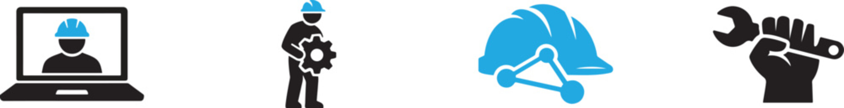 Labor web icon, worker employment and construction job symbol vector.