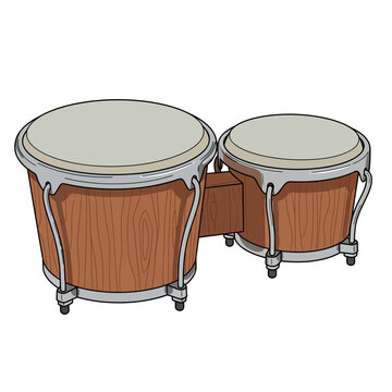 Conga drums pair wooden percussion instruments