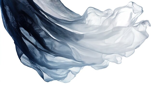 submersion. A piece of fabric immersed in liquid, colors fading from deep blue to pure white. menu design, packaging mockups, designed for culinary blogs and recipe cards for restaurants.
