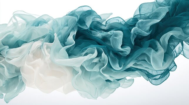 submersion. A piece of fabric immersed in liquid, colors fading from deep blue to pure white. menu design, packaging mockups, designed for culinary blogs and recipe cards for restaurants.