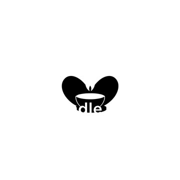 Creative logo design featuring a heart shaped apple with a bowl and the word "dle"