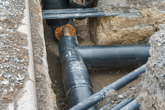Baustelle f&uuml;r eine neue Fernw&auml;rmeleitung