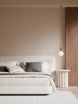 Modern Minimalist Luxury Bedroom Interior - 3D Render
