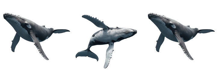 Large Humpback Whale Jumping Out of Water for Ocean and Nature Scenes Transparent PNG © Ibrar
