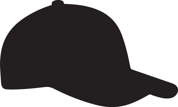  Fitted cap in silhouette on white background.