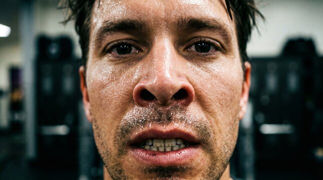 Flared Nostrils Parted Lips Fight or Flight Response Close-Up
