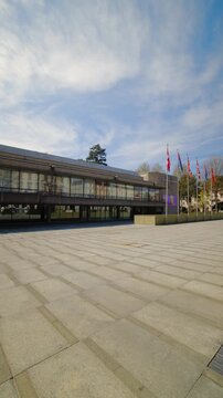 Public plaza outside Palazzo dei Congressi in Lugano, Switzerland