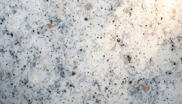 Granite countertop texture with speckled patterns in neutral tones  