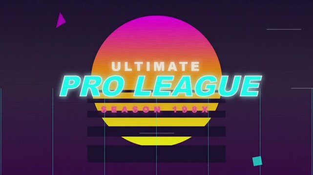Retro 80s Synthwave Ultimate Pro League Season 198X Graphic Illustration