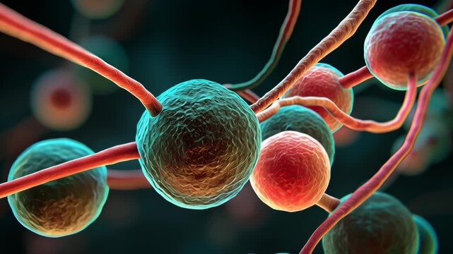 Neisseria gonorrhoeae bacterium cells observed under microscope in laboratory research setting
