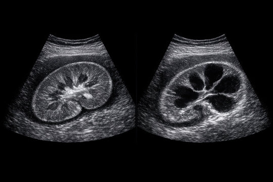Normal Renal Ultrasound vs Hydronephrosis Comparison