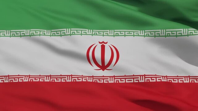 "Iran national flag with emblem and script."