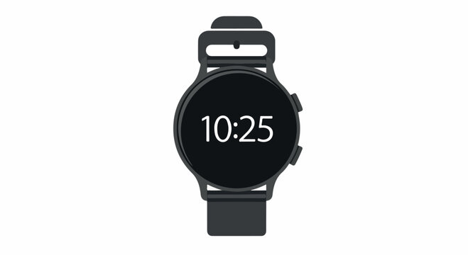 Minimalist smartwatch displaying the time 10:25 on its digital screen
